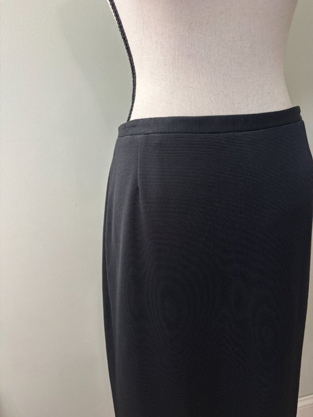 Worth Black Ribbed Wool Angora Pencil Skirt Made in USA Size 10 Like New - Picture 2 of 5